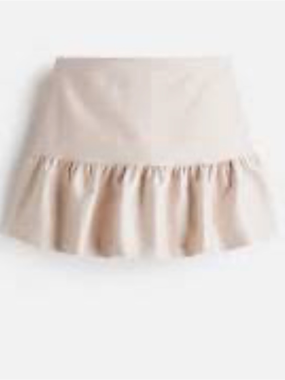 H&M Cream Mini Skirt w/Ruffle Creamy Beige Sz 4 ❤️ - Picture 2 of 9